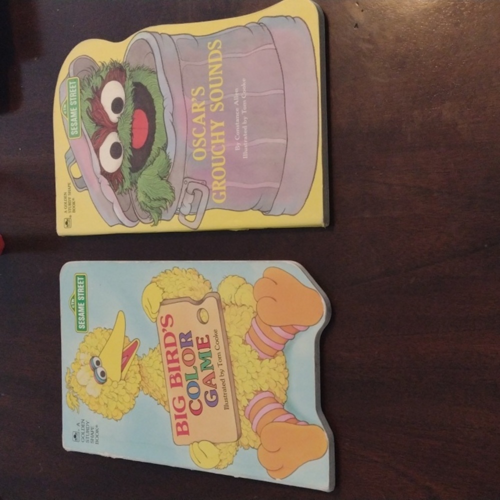 sesame Street books 2pc Big bird & Oscar 1990 pub Vintage